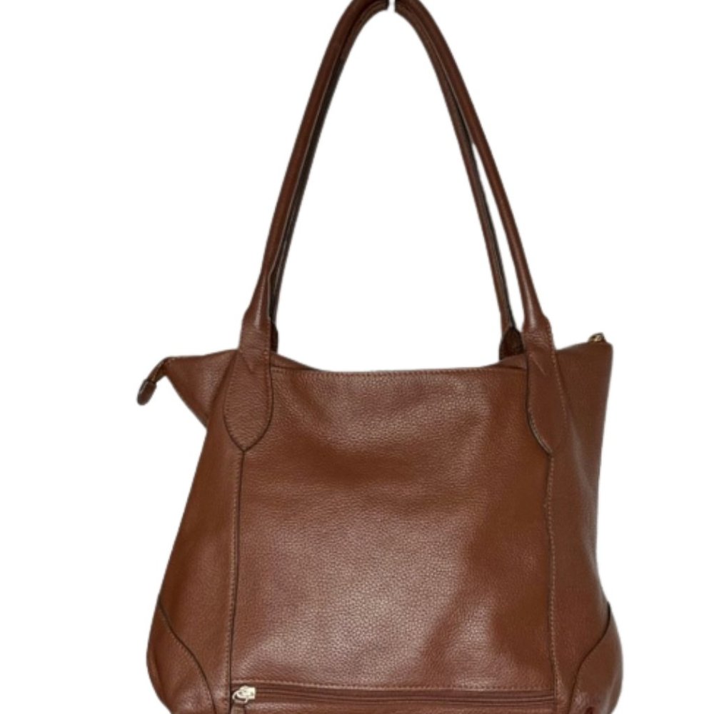 Lodis Kiera Pebble Leather Travel Tote Shoulder Bag - Golden Tan - Picture 4 of 14